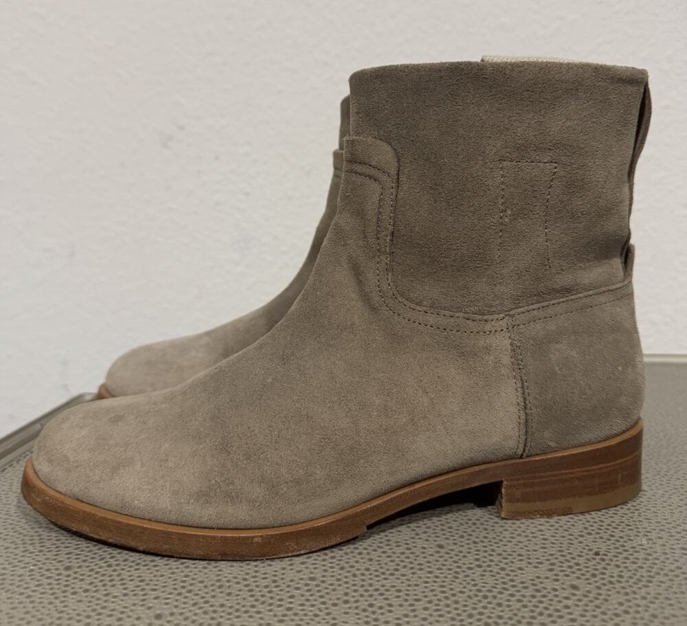 Rag & Bone Moto Boot Booties Womens Size 36.5 / 6.5 US Beige Suede Leather Italy